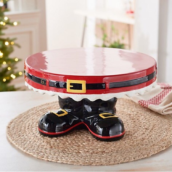 3-PIECE SANTA TEA SET & SANTA BELT/BOOTS CERAMIC SERVING STAND! - Picture 9 of 9